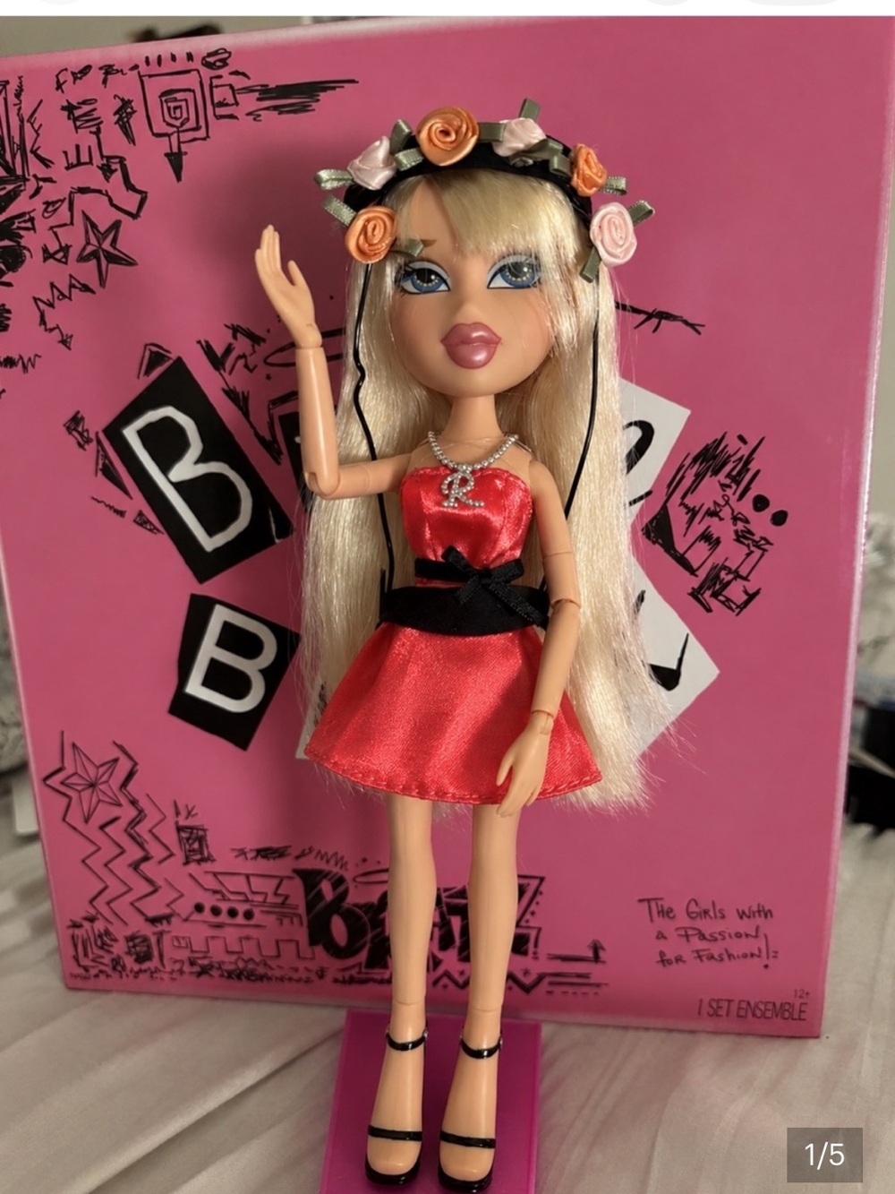 Coral Bratz Doll Dress